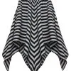 Womens Black & White Stripe Prison Convict Handkerchief Fancy Dress Dance Skirt