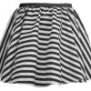 Ladies 15" Black & White Striped Full Circle Skater Skirt Burlesque Fancy Dress