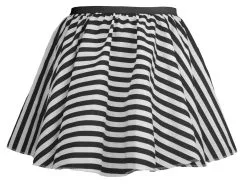 Ladies 15" Black & White Striped Full Circle Skater Skirt Burlesque Fancy Dress