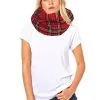 Unisex Adults Red Royal Stewart Tartan Snood Burns Night Fancy Dress Accessory