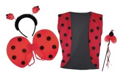 Adults Insect Ladybird Lady Bug Waistcoat & 3 Piece Wing Set Fancy Dress