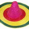 Adults Mexican Sombrero Multicoloured Straw Hat Mexico Fancy Dress Accessory