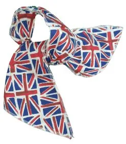 Childs Union Jack Flag Neck Tie United Kingdom Great Britain UK GB King Charles Coronation Fancy Dress [Age 8-12 Years]