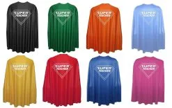 Adults 35" Super Teacher Custom Superhero Shield End Of Term Cape