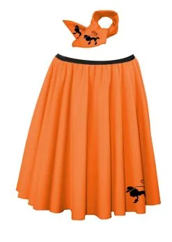 22" Length Poodle Skirt & Neck Tie 1950's Rock & Roll Fancy Dress [2 Sizes] -Halloween Shop bd1c9bcc 0215 4d7f b3a2 739700774ea1 71734.1681810222