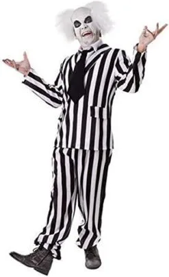 Adults Crazy Ghost Beetlejuice Movie Ghost Halloween Fancy Dress Costume [Standard]