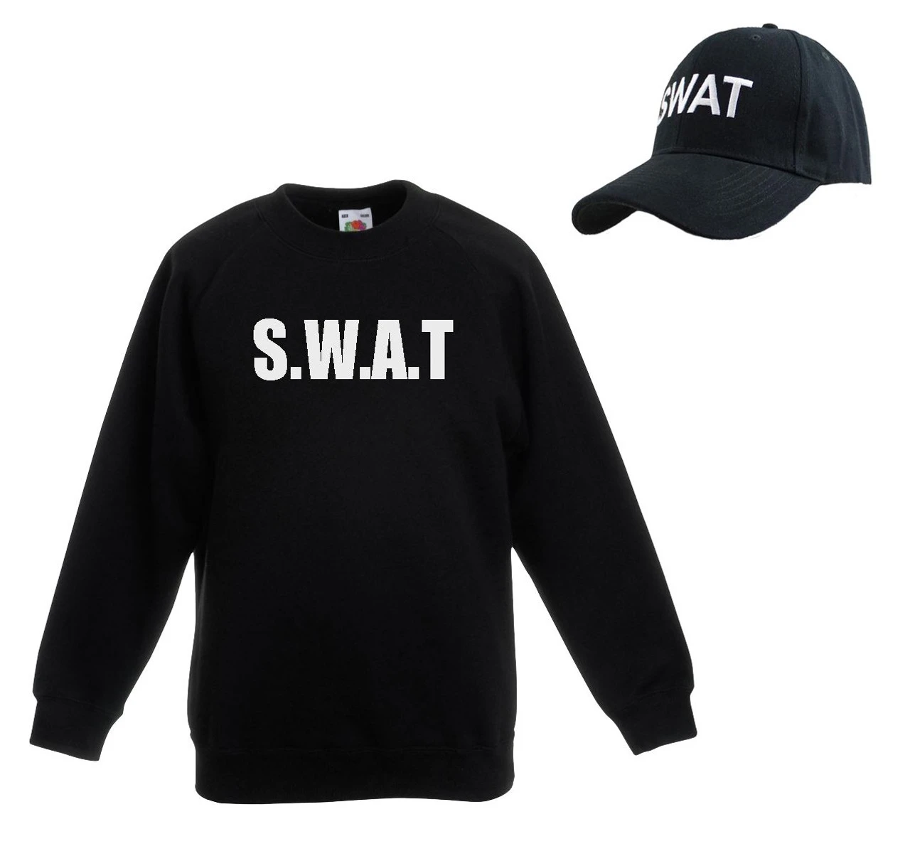 Unisex Black SWAT Police Riot Team Special Forces Cap & Sweatshirt Set 1 Unisex Black SWAT Police Riot Team Special Forces Cap & Sweatshirt Set