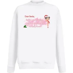 Betty Boop Naughty Girl Dear Santa Christmas Xmas Mistletoe Unisex Jumper