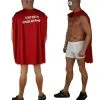 Adult Captain Underpants 35" Length Red Cape Eye Mask And Oversized White Y Fronts Stag Party Stag Night Fancy Dress Costume [One Size]