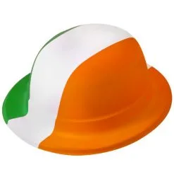 Ireland St Patricks Day Paddys Green White And Orange Bowler Hat