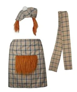 The Dragons Den Thompson Camel Scottish Tartan Kilt Fancy Dress Costume Set