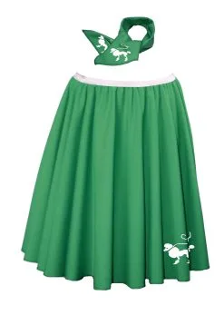 22" Length Poodle Skirt & Neck Tie 1950's Rock & Roll Fancy Dress [2 Sizes] -Halloween Shop da034e1e 1177 4a66 a3c7 bb36bbfa6c71 45713.1681810221