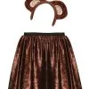 Female Monkey Skater Skirt With Ears Velveteen Adults Kids Children's