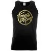 Unisex Black 1970s 80s 90s Top Of The Pops Gold Vinyl Music Vest Top