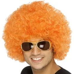 Blackpool Tagerine Football Orange Afro Wig Seasiders