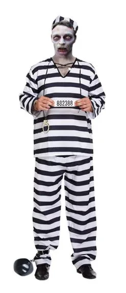 Adults DIY Zombie Convict Prisoner Chain Gang Halloween Fancy Dress Costume [2 Sizes] -Halloween Shop e77c668d f8a2 4734 a5fe 865a54979a71 75197.1662124535