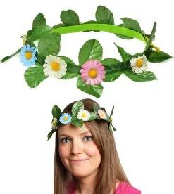 Daisy Flowers Headband Festival Easter Bonnet Alice Hippie Headress Band