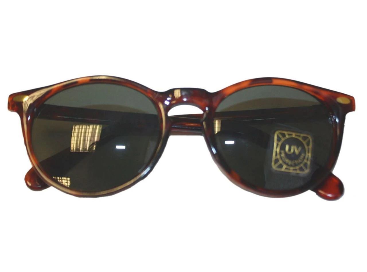 Mens Vintage 1980's Brown Tortoise Shell Round Sun Glasses Unisex Sunglasses UK 1 Mens Vintage 1980's Brown Tortoise Shell Round Sun Glasses Unisex Sunglasses UK