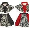 Childs Cruella Deville Dalmation Skirt & Shawl Halloween World Book Day Fancy Dress Costume [Age 8-12]