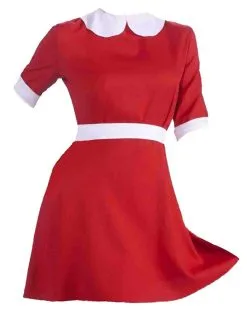 Mens Red & White Annie Orphan Fancy Dress Funny Stag Party Costume