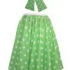 Ladies 22" Lime Green & White Polka Dot Rock & Roll Skirt & Necktie Fancy Dress