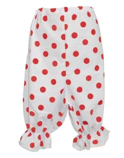Adults White & Red Polka Dot Panto Comic Sports Red Nose Fancy Dress Bloomers