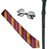 School Boy Girl Wizard House Tie Wand & Glasses Halloween Book Day Fancy Dress Costume Accessories